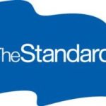 The logo for The Standard pictures the company name on a blue flag